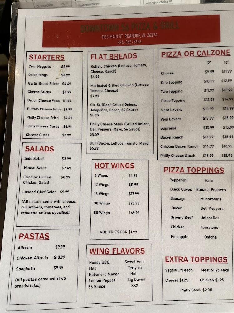 DownTown 56 Pizza and Grill Menu image 1
